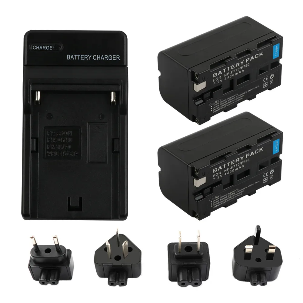 

RuigPro NP-F770 NP-F750 NP F770 np f750 NPF770 750 Batteries + LCD USB Charger for Sony NP-F550 NP-F770 NP-F750 F960 F970