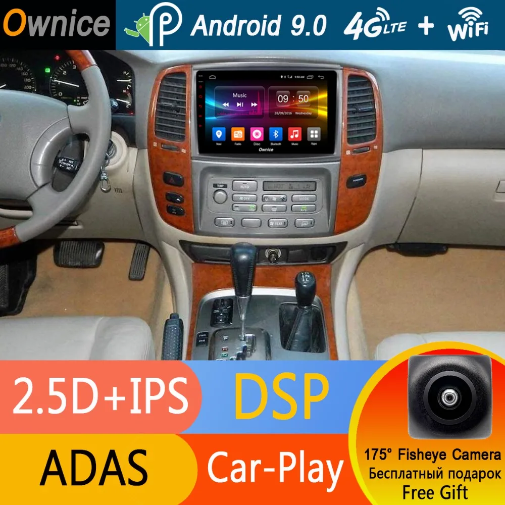 Flash Deal 9" IPS Android 9.0 Octa Core RAM 4G RAM+32G ROM Car DVD player for Toyota Land cruiser 100 2005 2006 2007 Navi Radio DSP CarPlay 1