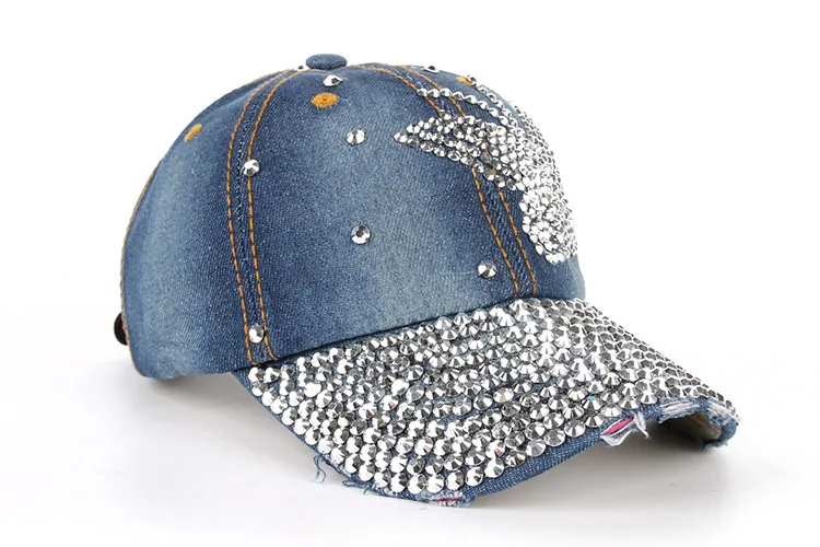 Высокое качество JoyMay шляпа Кепки; модная обувь для отдыха; Кепка с полосами Стразы джинсовая кепка с аппликацией «бабочка» Кепки из хлопка Бейсбол Кепки B216