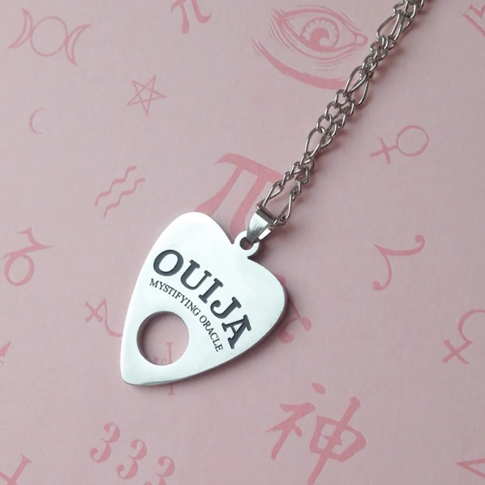 1 шт ожерелье с подвеской в виде сердца из нержавеющей стали Ouija с 2" панковским платком с цепью, модное ожерелье-чокер, ювелирные изделия для тела