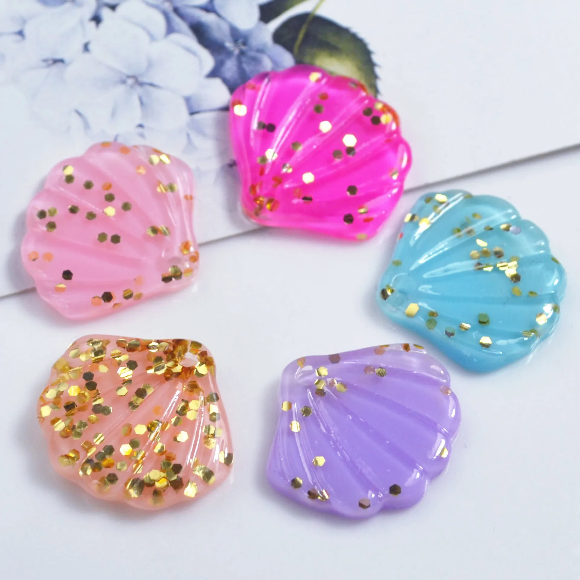 

Newest 18*20mm 10pcs Shell Shape Acrylic Beads DIY Bracelet Necklace Jewelry Making Wholesale Cheap Colorful Pearl Beads