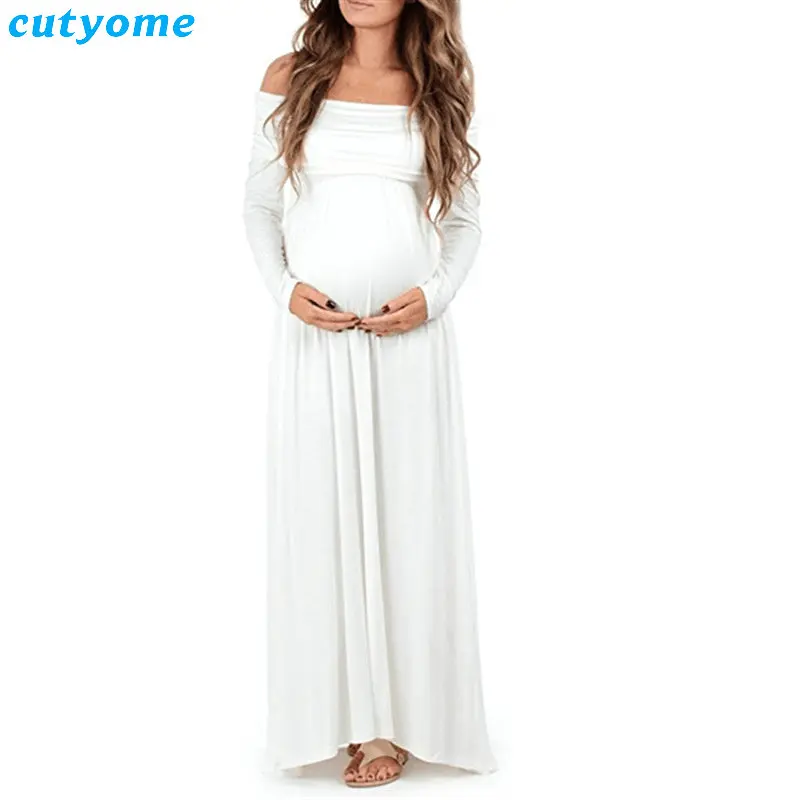 

Maternity Dress Photography Props Pregnancy Maxi Clothes Shoulderless Photo Princess Maternity Women Shoot Props Party Dresses