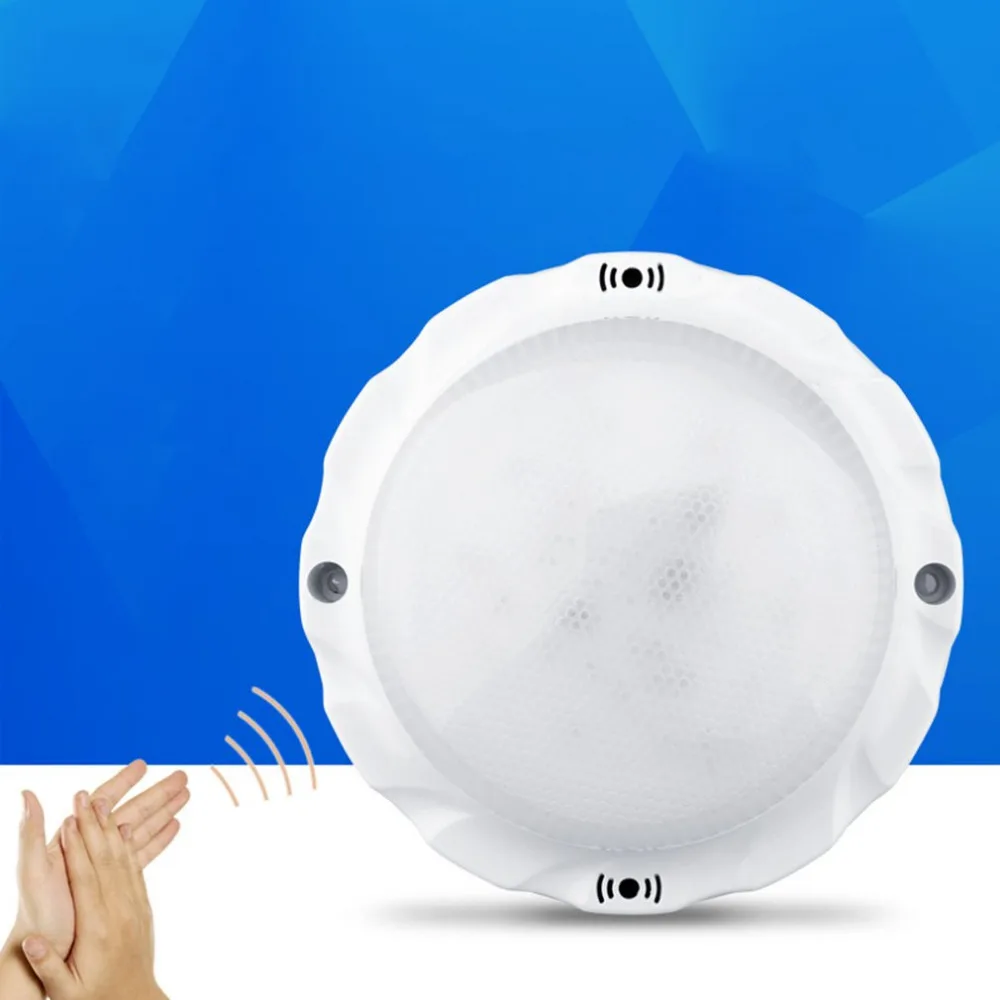 Portable Sound Sensor Led Ceiling Light Sounds Control Round