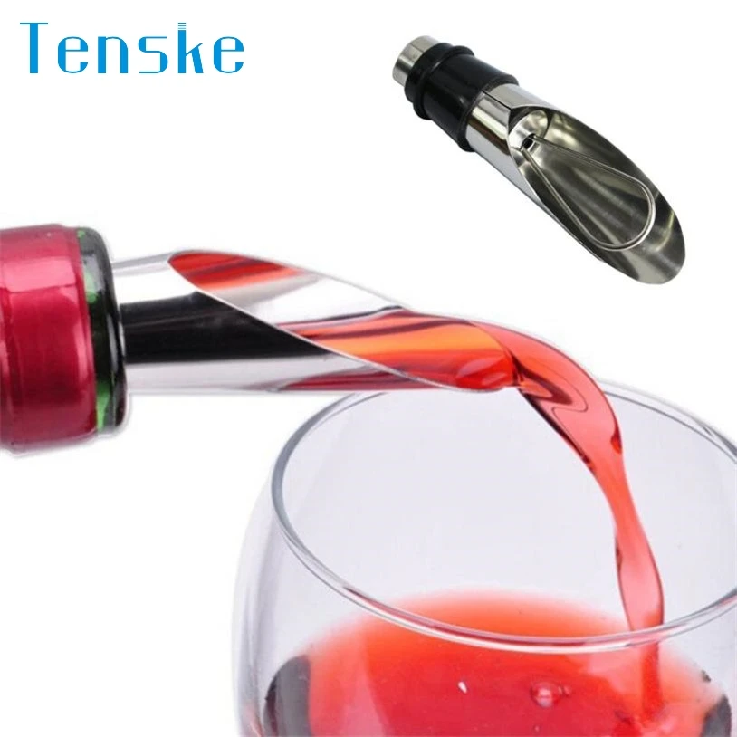 

TENSKE Liquor Spirit Pourer Flow Wine Bottle Pour Spout Stopper Stainless Steel Cap U70224