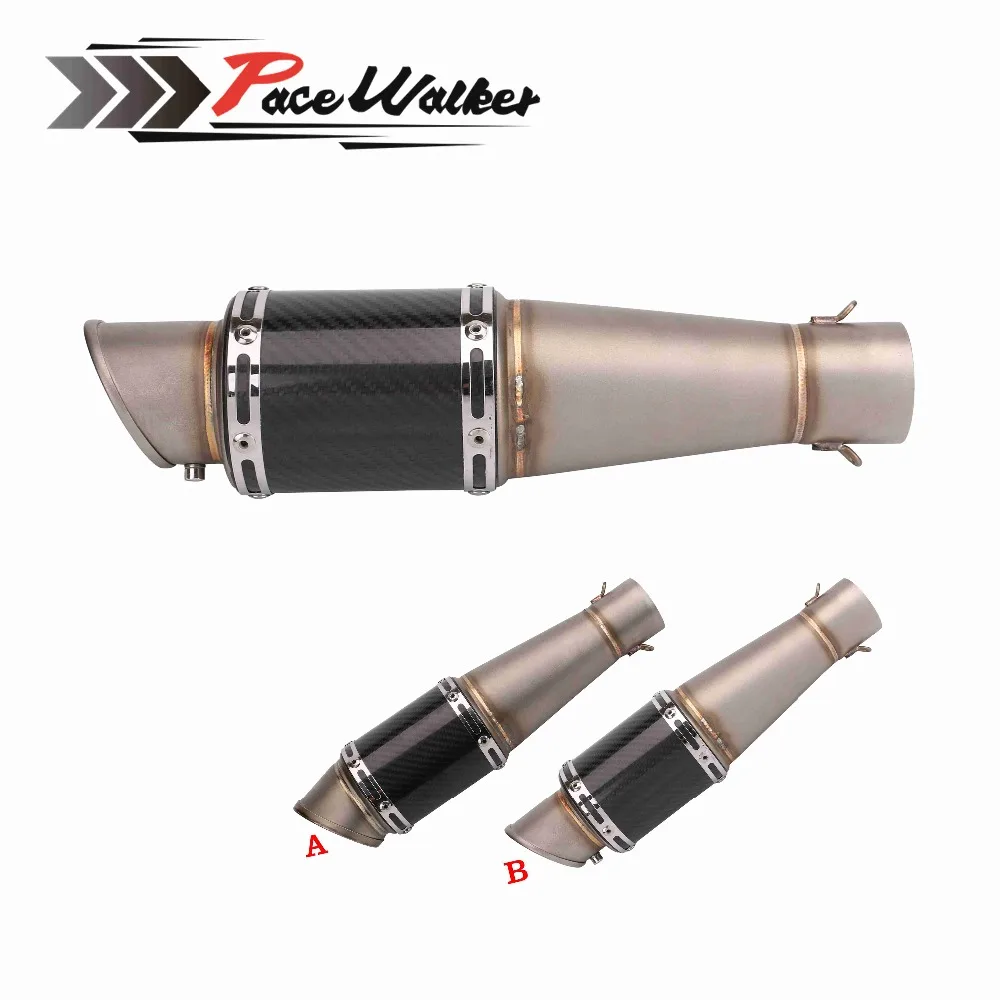 Motorcycle 51mm Universal Exhaust Muffler Pipe Escape Carbon Fiber