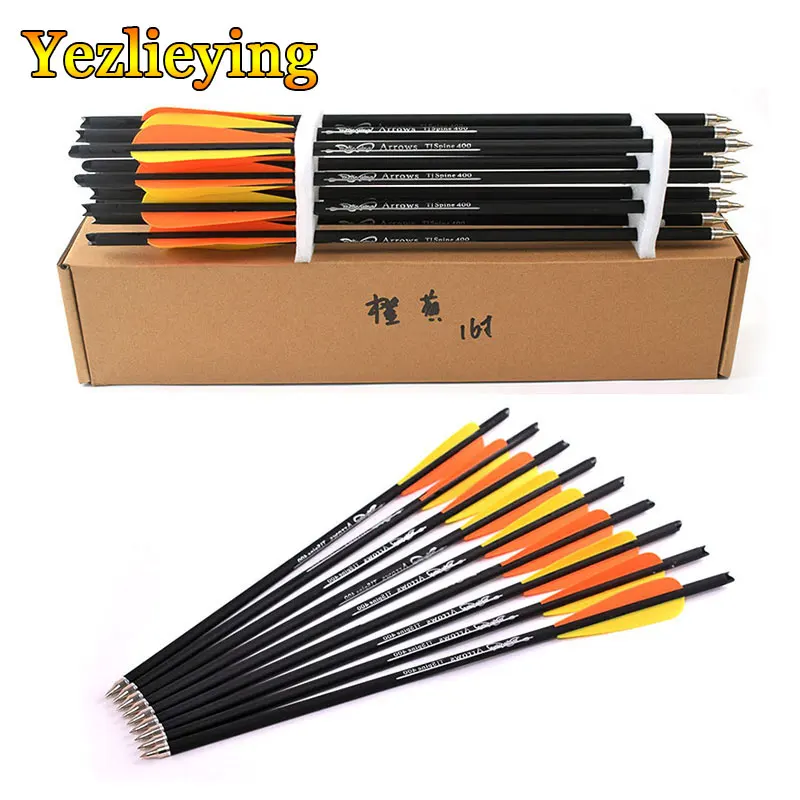 

6/12PCS Hunting Recurve Bow Archery Crossbow Bolts 16 /20 inch Crossbow Carbon Arrow for Shooting with 4" vanes