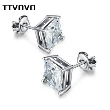 TTVOVO подлинные 925 пробы серебряные серьги-гвоздики с кубическим цирконием CZ для женщин и мужчин серьги-гвоздики с бусинами и шариками Brinco ювелирные изделия