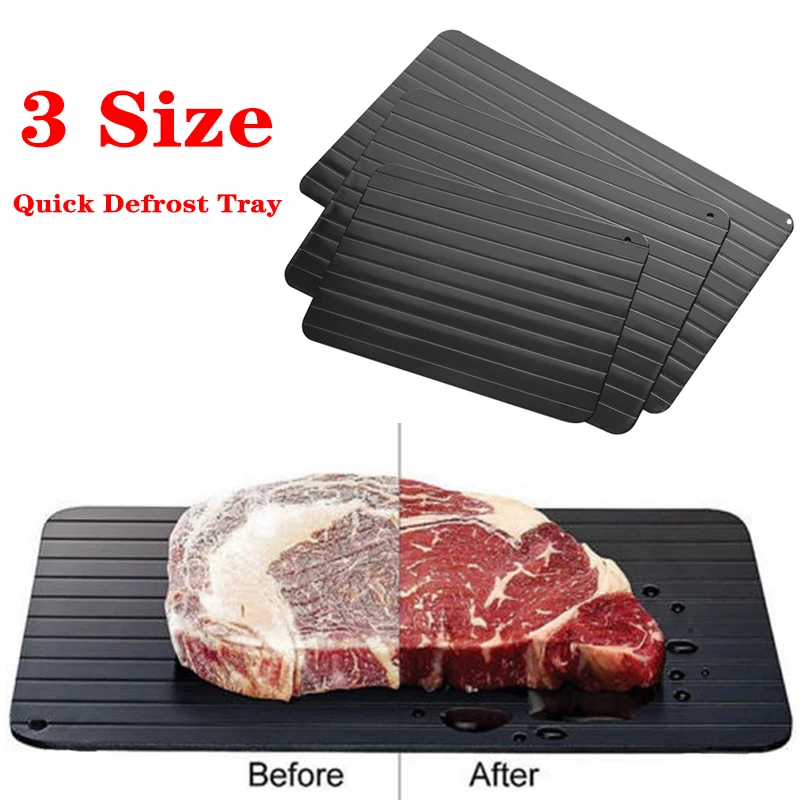 

Magic Defrost Tray Metal Plate Defrosting Tray Safe Fast Thawing Frozen Meat Fish Sea Food Kitchen Cook Gadget Tool