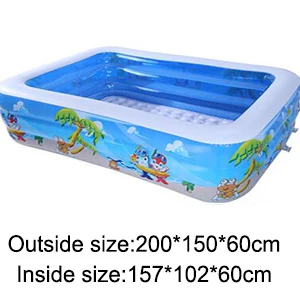 Надувной плавательный бассейн детская игрушка для открытых площадок ванна для домашнего использования piscina bebe zwembad - Цвет: 200x150x60cm