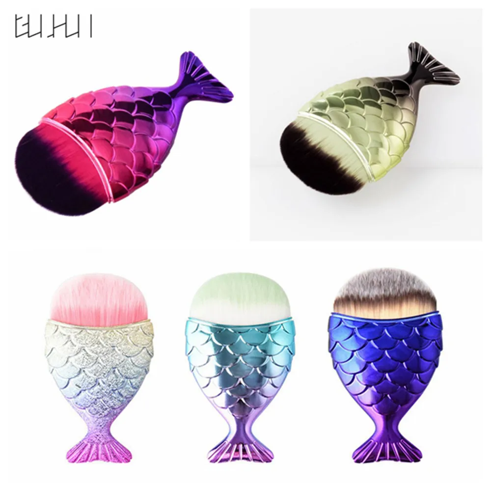 

1PCS Fashion Pro Mermaid Fishtail Bottom Powder Foundation Concealer Face Blush Powder Concealer Makeup Brushes Cosmetic Tools