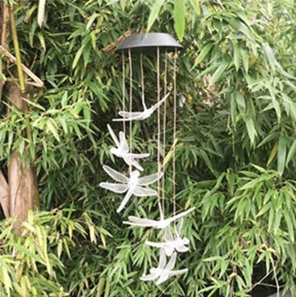 Solar Light Garden Lamp LED Solar Powered Dragonfly Wind Chimes Light Home Hanging Lamp Outdoor Lights Lampe Solaire Exterieur