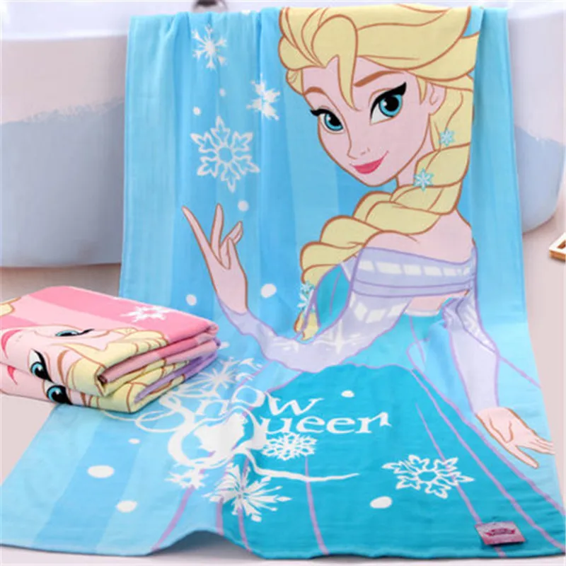 Disney Принцесса Элегантный Супер большой банное Полотенце Замороженные Эльза принцесса мягкие и удобные хлопок крышка ребенок марли одеяло - Цвет: Синий