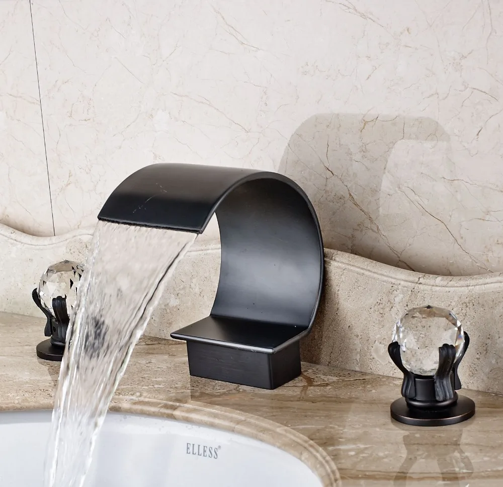 Luxury Bathroom Basin Faucet Oil Rubbed Bronze Vanity Sink Tap 3pcs