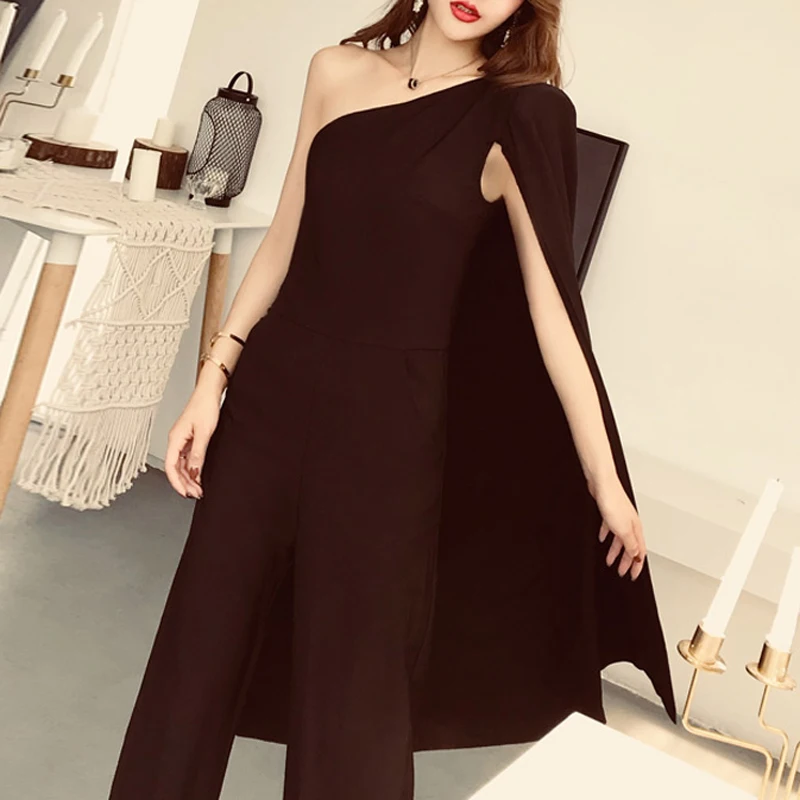 Max Spri Sexy One Shoulder Slash Neck Backless Full Length Women Bodysuits Elegant White Black Bodycon Women Jumpsuits 2019 Max Spri Sexy One Shoulder Slash Neck Backless Full Length Women Bodysuits Elegant White Black Bodycon Women Jumpsuits 2019