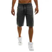 Летние мужские повседневные шорты с карманами на шнуровке, однотонные шорты с пятью точками, мужские шорты,, повседневные качественные шорты с эластичной резинкой на талии