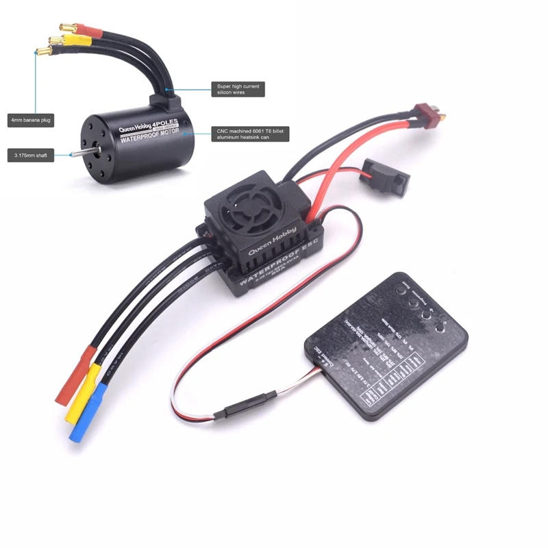 

3650 3900KV Motor RC Upgrade Waterproof RC Brushless Motor with 60A ESC Combo Set for 1/10 RC Car Truck Motor Kit