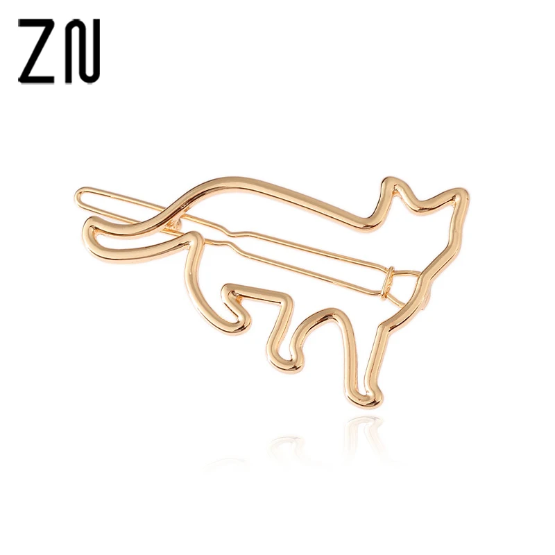

ZN 1 pcs Lovely Hair Clip Silver Gold dog Shape Women Girls Hair Clip Clamp Fashion Jewelry Hair Accessories New Arrival