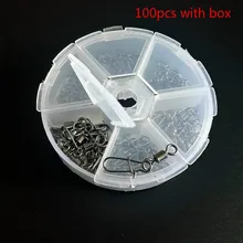 100pcs set Rolling Swivel With with Coastlock Snap 6 mixture Sizes Fishing Trackle font b Accessories