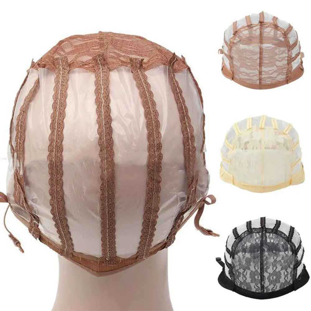 

Wig Cap Making Wigs Straps Breathable Mesh Weaving Adjustable Cap 3 Styles 1PC Fashion New Hot hair rollers