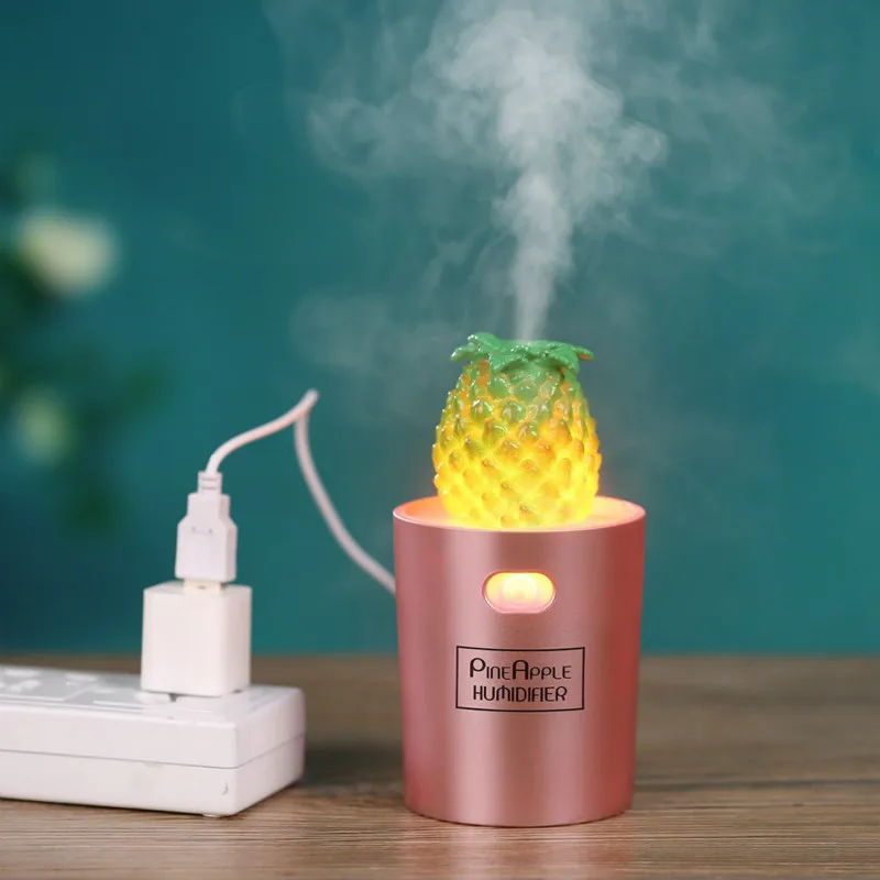 

Lovely Pineapple Mini USB Humidifier Timing Anti-dry Low Noise Atomizing Humidifier Aroma Oil Diffuser