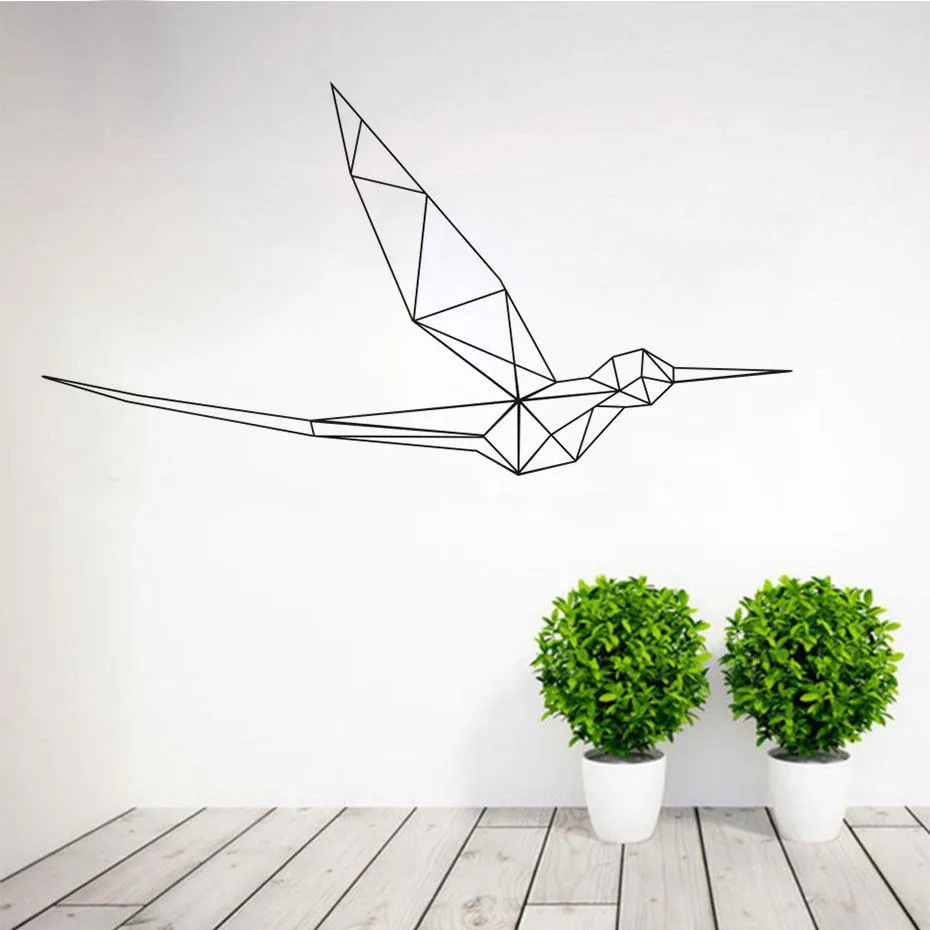 Nordic Style Geometric Bird Wall Sticker For Living Room Home
