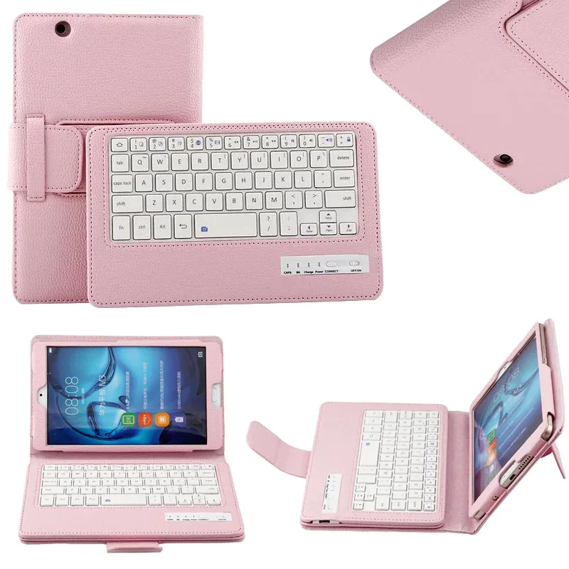

ABS Smart Bluetooth Magnetic Removable Keyboard Portfolio PU Leather Case Cover For Huawei MediaPad M3 8.4 BTV-W09 BTV-DL09
