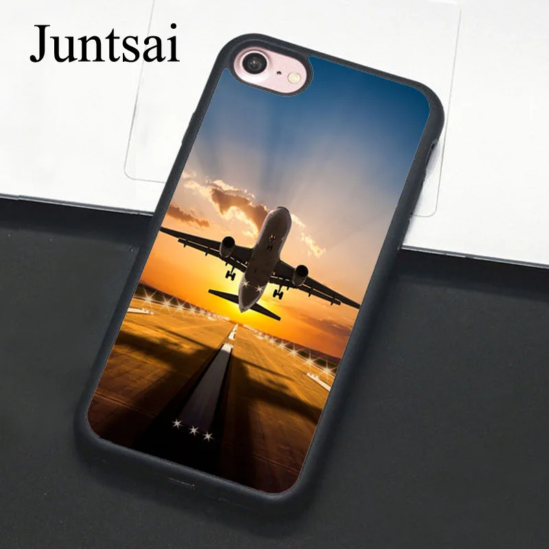 Juntsai Airplane The Sunrise aircraft plane Phone Case For iPhone 8 7