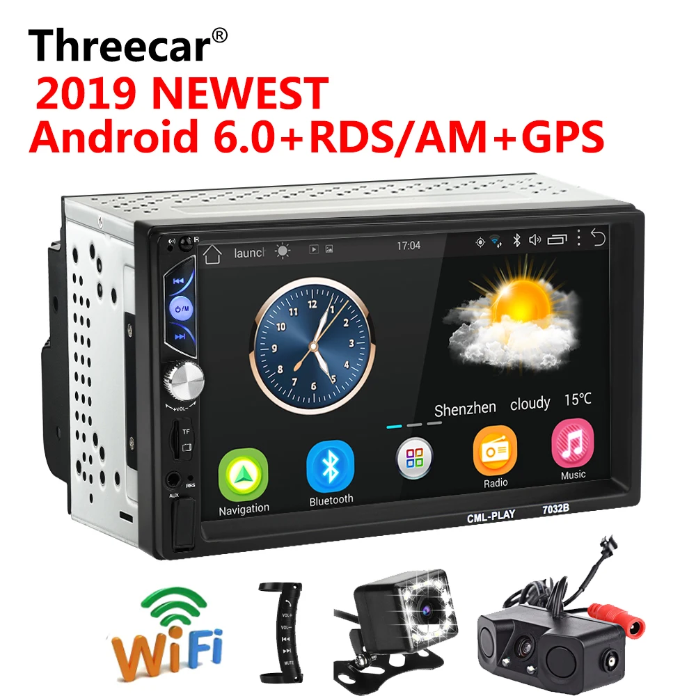

7 inch Android Car Radio Stereo RDS GPS Navigation Bluetooth USB SD 2 Din Touch Car Multimedia Player Audio Player Autoradio