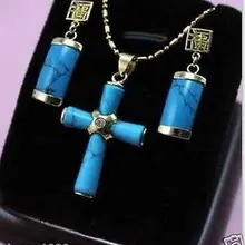 Ветер замечательный слово Gem Красивая драгоценного камня "Крест" кулон Цепочки и ожерелья+ Серьги женские серебряные украшения