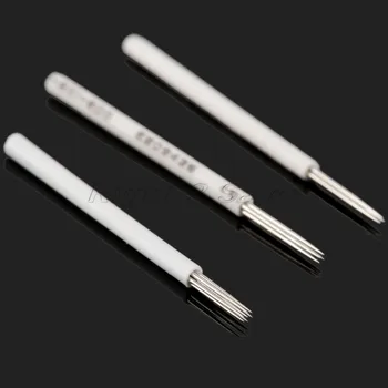 

50pcs Tattoo Eyebrow Needles 3R/5R/7R Stainless Steel 0.2mm/0.25mm for manual pen permanent makeup Microblading eyebrow pen