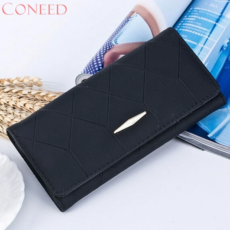 

CONEED Charming Nice Women Solid Hasp Coin Purse Long Wallet Card Holders Handbag Best Gift Wholesale Y25