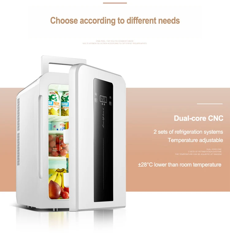 22L CNC dual-core car / home refrigerator mini refrigerator with single door student dormitory small fridge DC12v / AC220V 1PC - Цвет: CNC version