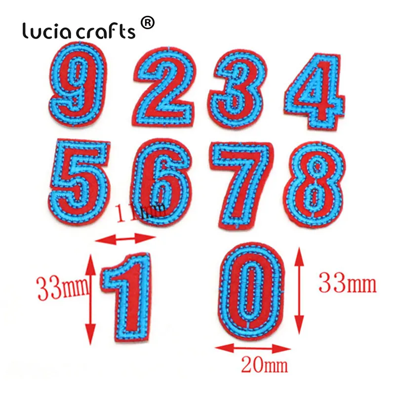 Lucia ремесла цифры Алфавит буквы нашивки вышитые железные на патч для Бейджи для одежды паста для сумки брюки Швейные L0404 - Цвет: Style6 33X11mm 10pcs