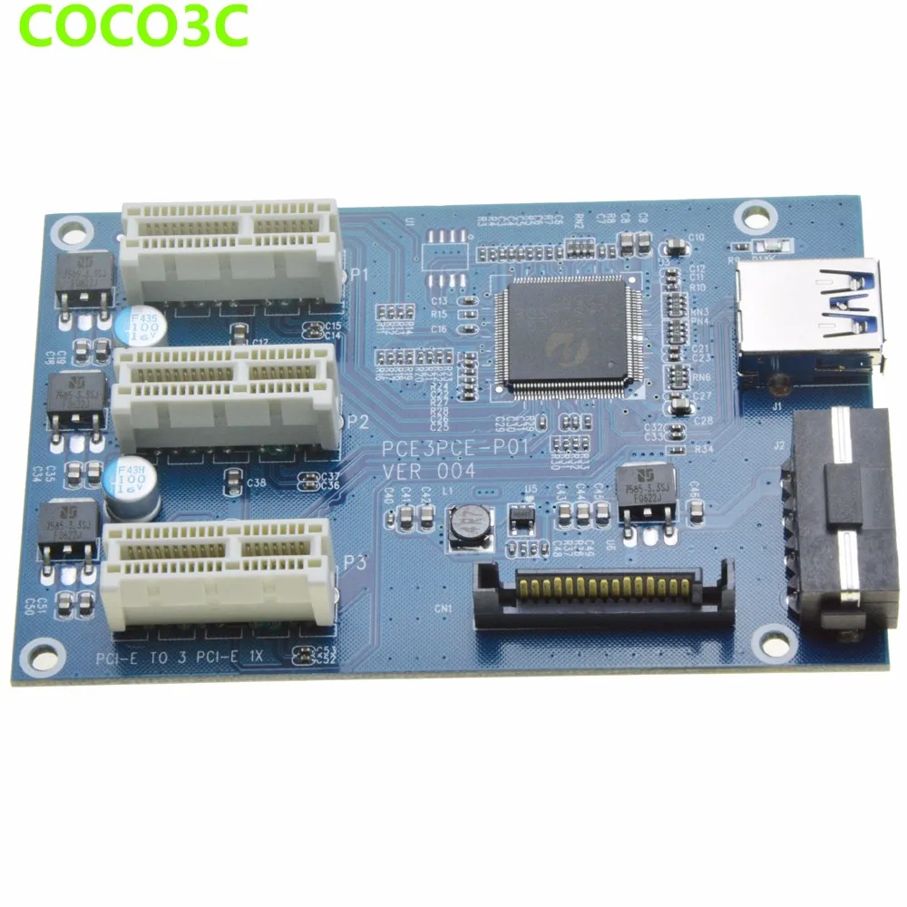 3 pci express, mini adaptador de placa