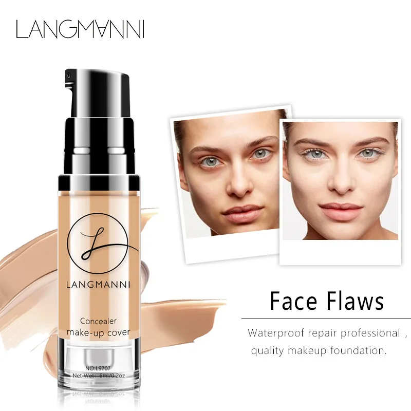 

NEW BRAND Full Cover 6 Colors Liquid Concealer Makeup 6ml Eye Dark Circles Cream Face Corrector Waterproof Make Up Base Cosmetic