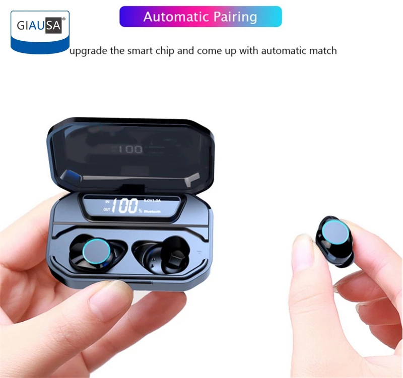 

GIAUSA G02 Earphone TWS IPX7 Waterproof Bluetooth 5.0 9D Stereo Wireless Earphones Special Gift For Lover For IOS/Android