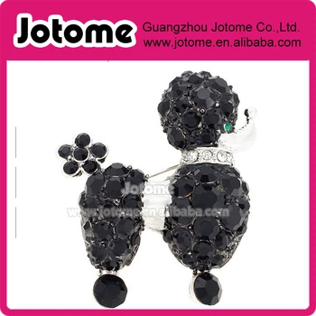 

1.88''*1.63'' inch Black Poodle Dog Crystal Brooch Pin