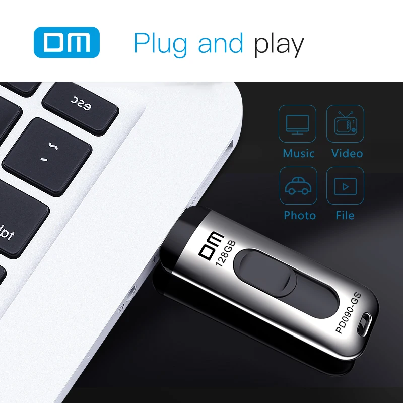  DM PD090 256GB USB Flash Drive 128GB Metal 64GB Pendrive USB 3.0 Memory Stick 32GB pen Drive Real C