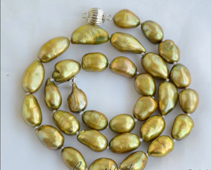 

Hot sell ->@@ shipping>>>>>13mm bronze baroque freshwater cultured pearl bracelet 17inch (Z6532 new -Top quality free shipping