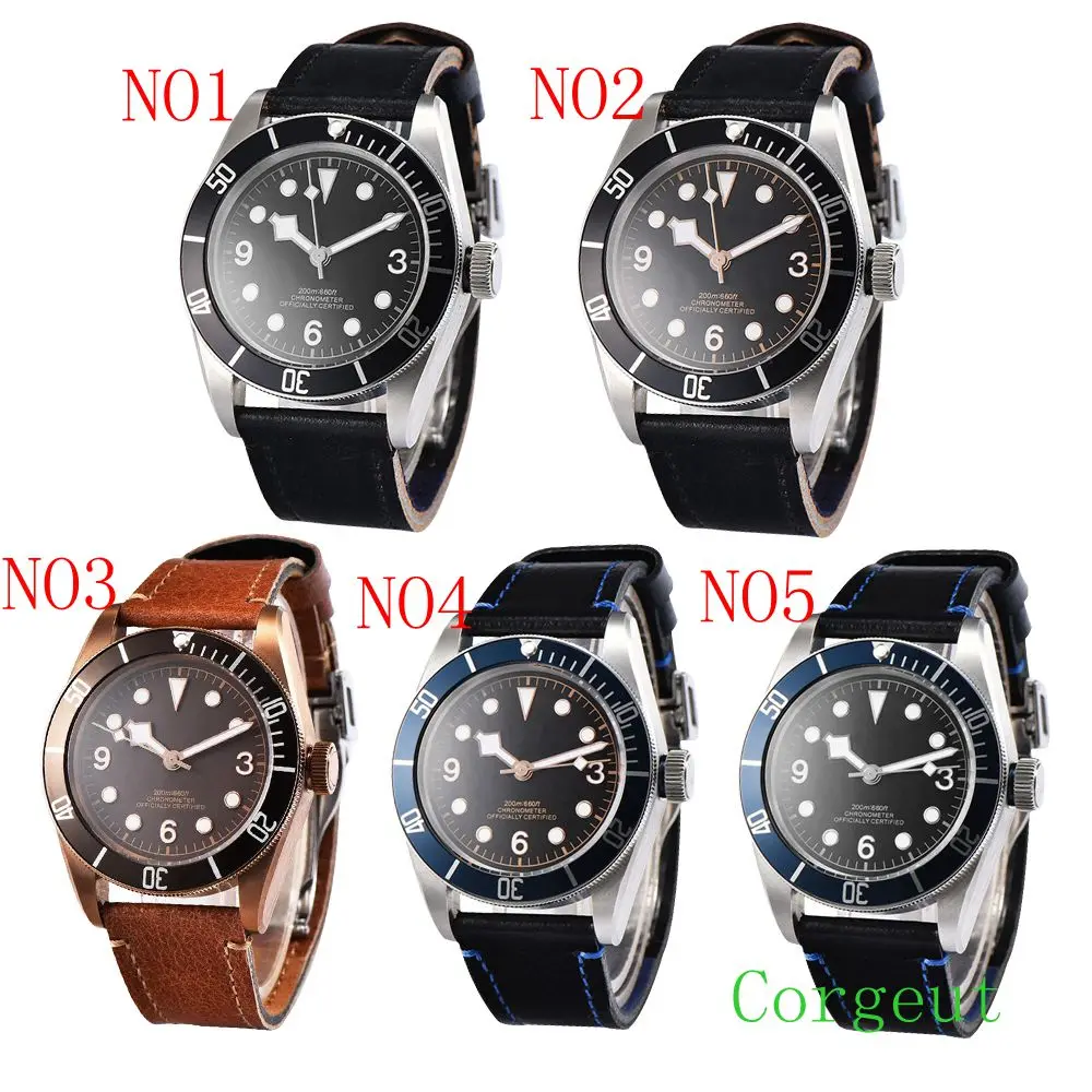

Corgeut 41MM sterile dial Sapphire crystal luminous 21 jewels miyota 8515 Automatic men's Watch