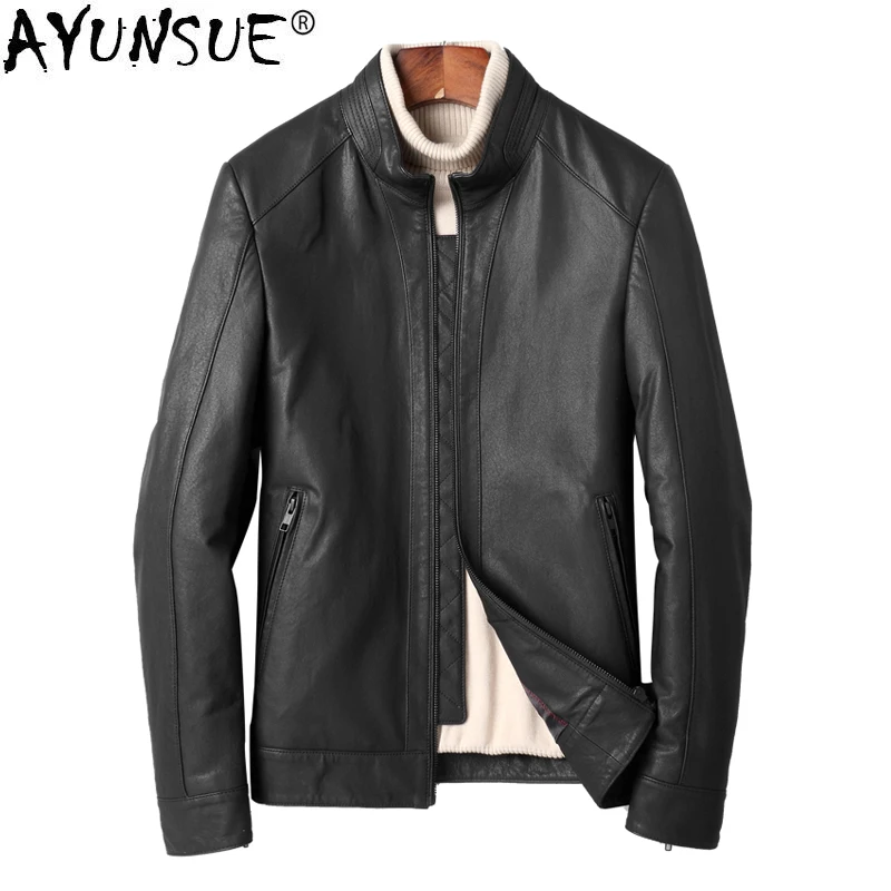 AYUNSUE короткие пояса из натуральной кожи куртка для мужчин демисезонный овчины пальто для мотоцикл корейский жакет Cuero Hombre KJ1287