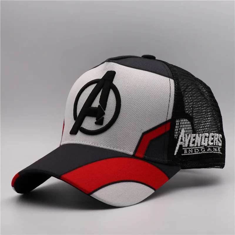 Günstig Mann Film Die Avengers 4 Endgame Quantum Hut Cosplay Kostüme Mode Sommer Sonnenhut Hip Hop Baseball Cap Cartoon Stern Stil mädchen