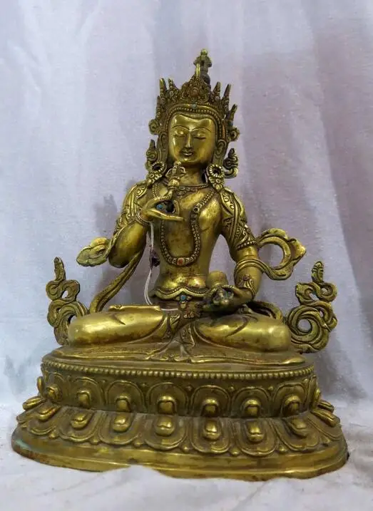 10&quot China Tibet copper bronze gilt Buddhism Vajrasattva buddha Sculpture Statue | Дом и сад