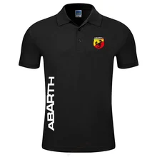 Новинка, брендовая мужская рубашка поло из хлопка, модная Однотонная рубашка поло abarth, Летняя Повседневная деловая рубашка поло с коротким рукавом