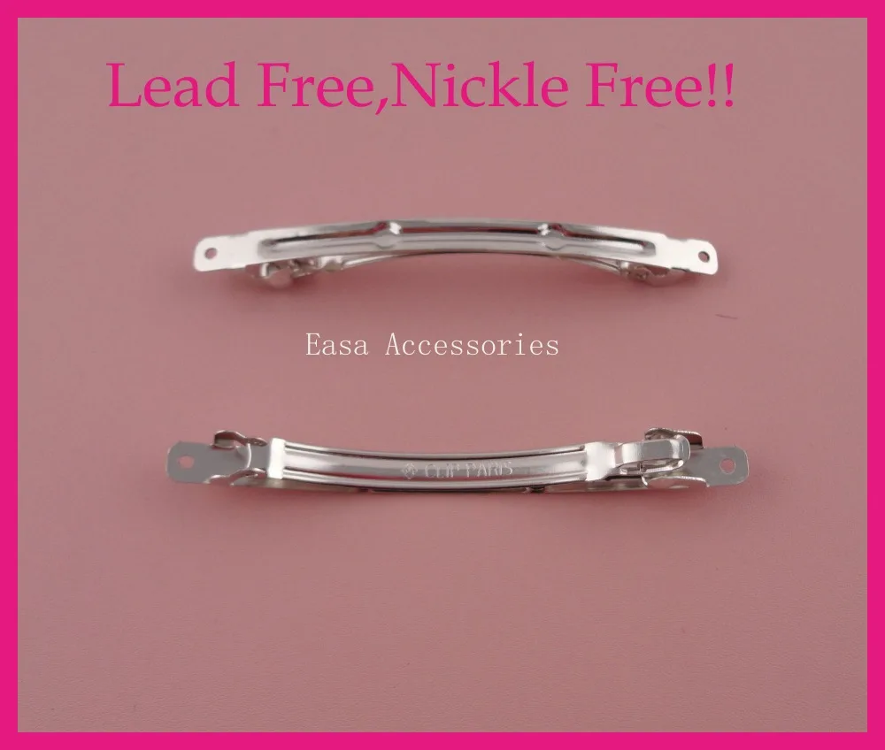 

10PCS Silver finish 8.0cm 3.15" one lock plain slim Metal French Barrettes at lead free and nickle free metal ponytail holder