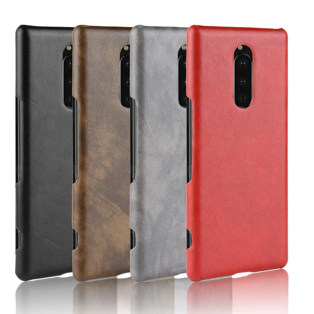 

Luxury Litchi Leather Case for Sony Xperia XZ4 Compact XZ3 XZ2 Premium 1 10 Plus Cover Back Hard Cover For XA3 XA2 Ultra L3