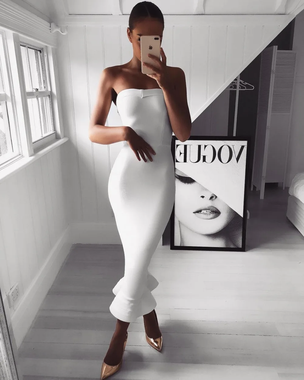 

Ruffles red black blue Strapless Off Shoulder Sleeveless Bandage Dress 2018 Sexy Celebrity Evening Party bodycon Women Dresses