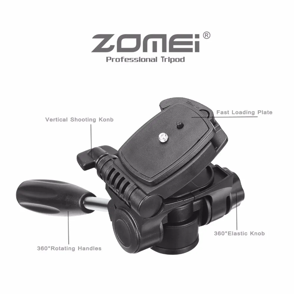 Nuevo respectivamente trípode Z666 profesional portátil de aluminio trípode de cámara accesorios soporte con cabeza Pan para Canon cámara Dslr - 3