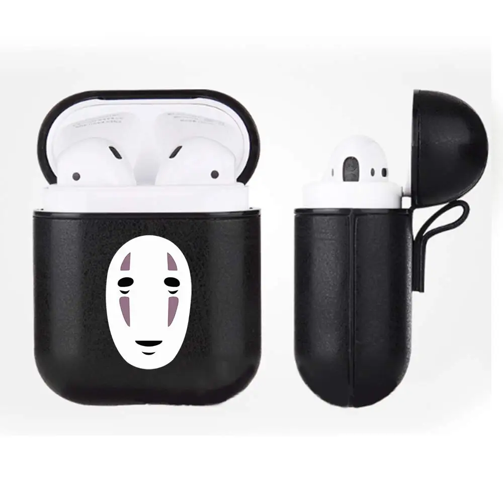 

Spirited Away No Face Man PU Leather Airpods Case Bluetooth Wireless Headset Protective Cover for Apple AirPods Earphone Cases