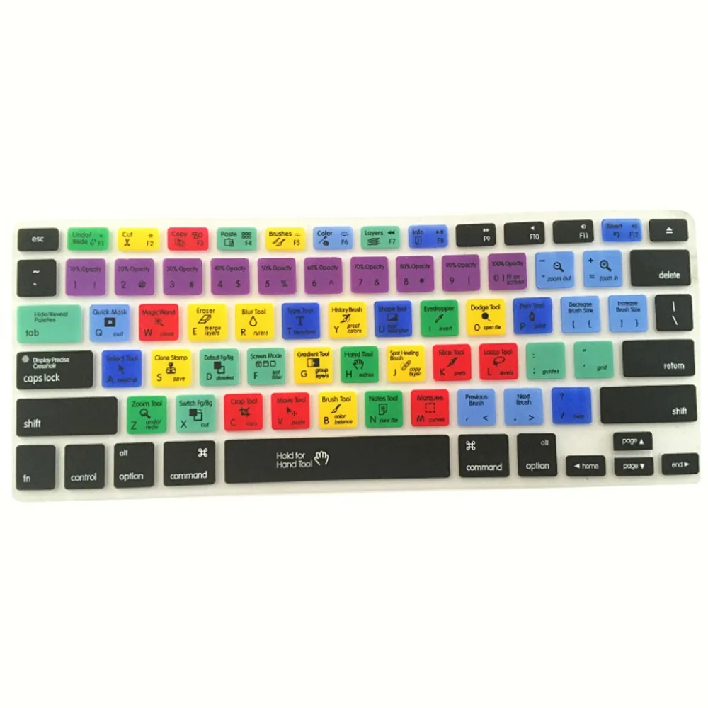 

Funda de silicona funcional con diseño rápido de teclado de Photoshop para Macbook Pro Air 13 15 17 Protector de teclado PS